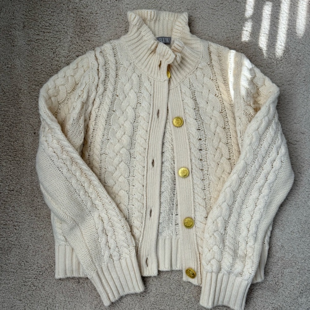J Crew Ruffle cardigan sweater - Picture 2 of 3